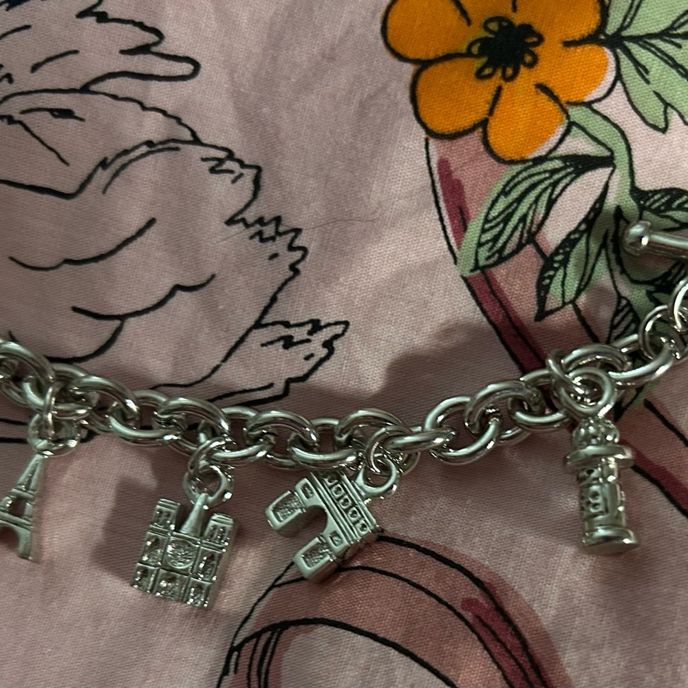 AGATHA PARIS heavy Paris souvenir charm bracelet rhodium & silver plated - Picture 6 of 9